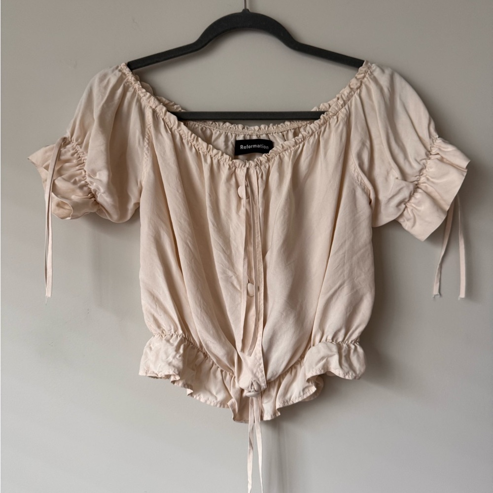 Reformation Cream Button Down Top